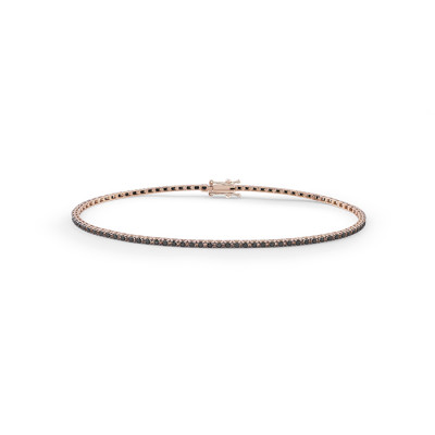 Bracciale Marron Glace tennis in oro rosa e diamanti neri 0,9 ct. G Si