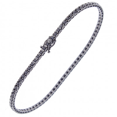 Bracciale Stella tennis in oro bianco con diamanti black 0,66 ct.