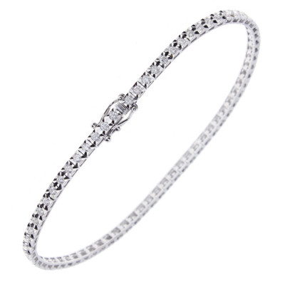 Bracciale Stella tennis in oro bianco con diamanti 0,3 ct. G Si