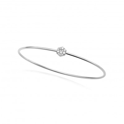 Bracciale Bangle Amuleto oro bianco e diamanti