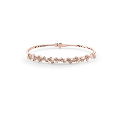 Bracciale Mimosa Flexi in oro rosa e diamanti bianchi e brown