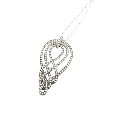 Collana Vittoriana in oro bianco con diamanti 1.07 ct. H