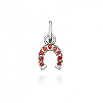 Mini Charm Ferro di Cavallo Crystal Rosso