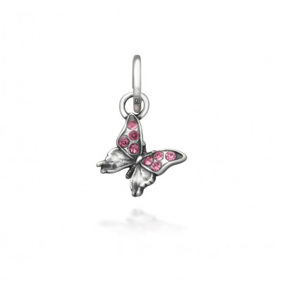 Mini Charm Farfalla Crystal Rosa