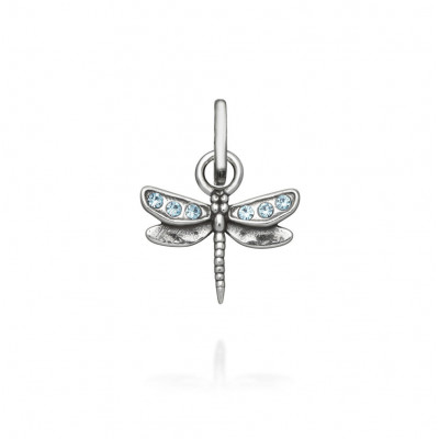 Mini Charm Libellula Crystal Celeste