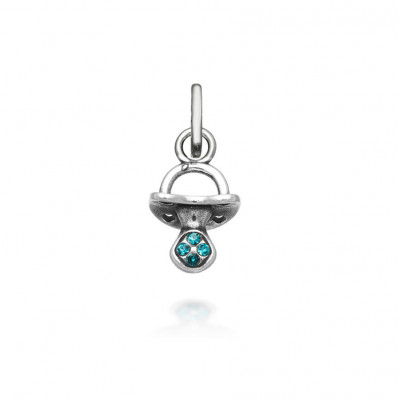 Mini Charm Ciuccio Crystal Azzurro