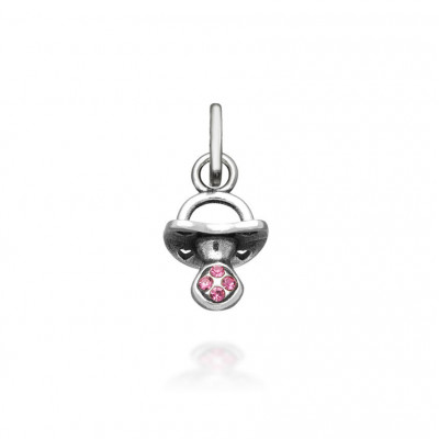 Mini Charm Ciuccio Crystal Rosa