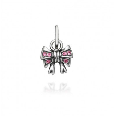 Mini Charm Fiocco Crystal Rosa