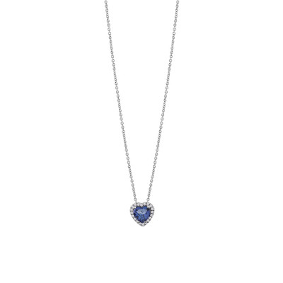 Collana Sorrento Cuore in oro bianco, tanzanite con diamanti